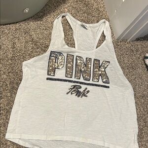 Victoria secret pink sequin tank SMALL